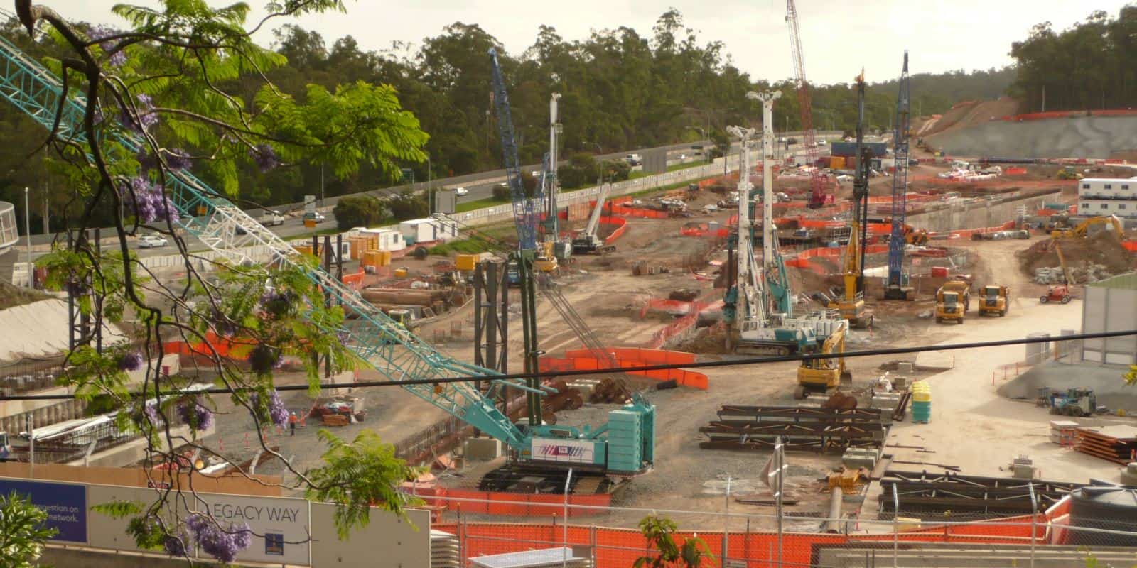 Construction at the western tunnel entrance of the Legacy Way Project, Brisbane